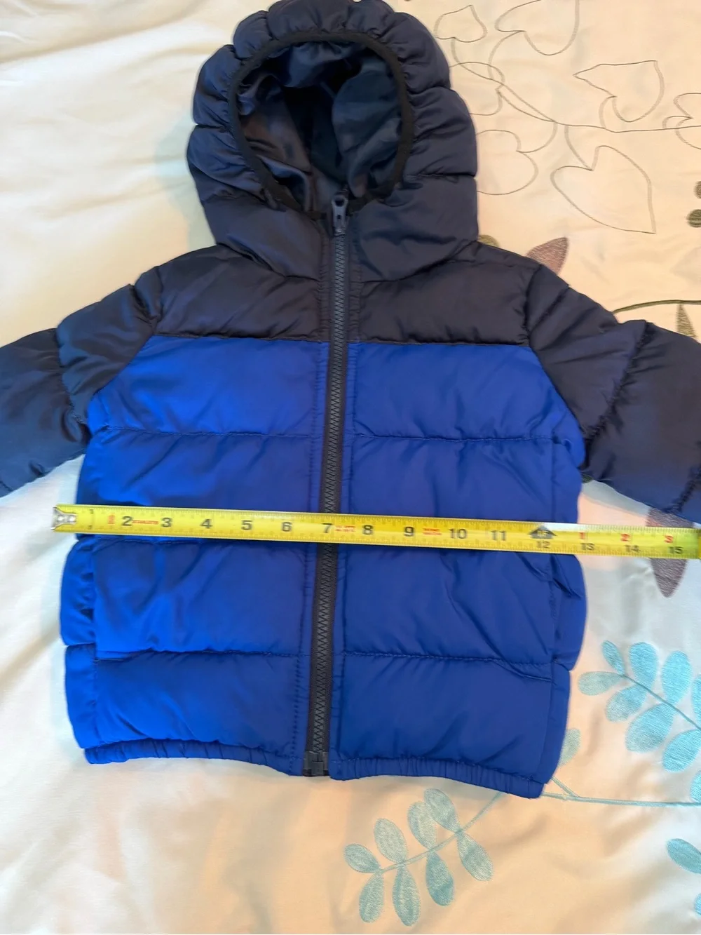 The Children's Place Toddler Boys Colorblock Hooded Puffer Jacket Blue 3T
